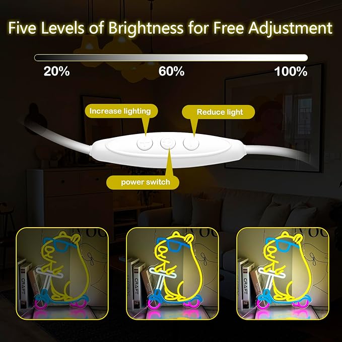 Capybara Neon Sign Dimmable LED Wall Light Cute Animal Scooter Decor for Bedroom Game Room Kids Room