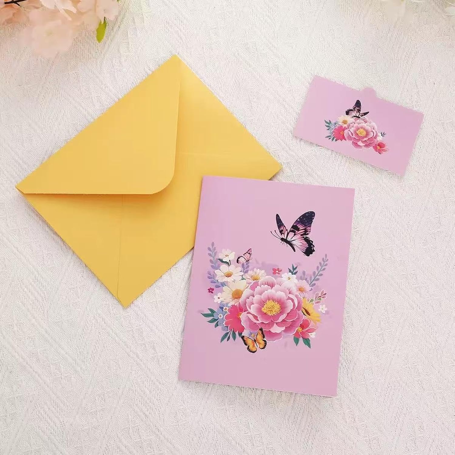 Butterfly Garden 3D Greeting Card,Elegant Floral Pop Up Birthday Card For Birthday,Christmas,Mother’S Day, Wedding,Anniversary