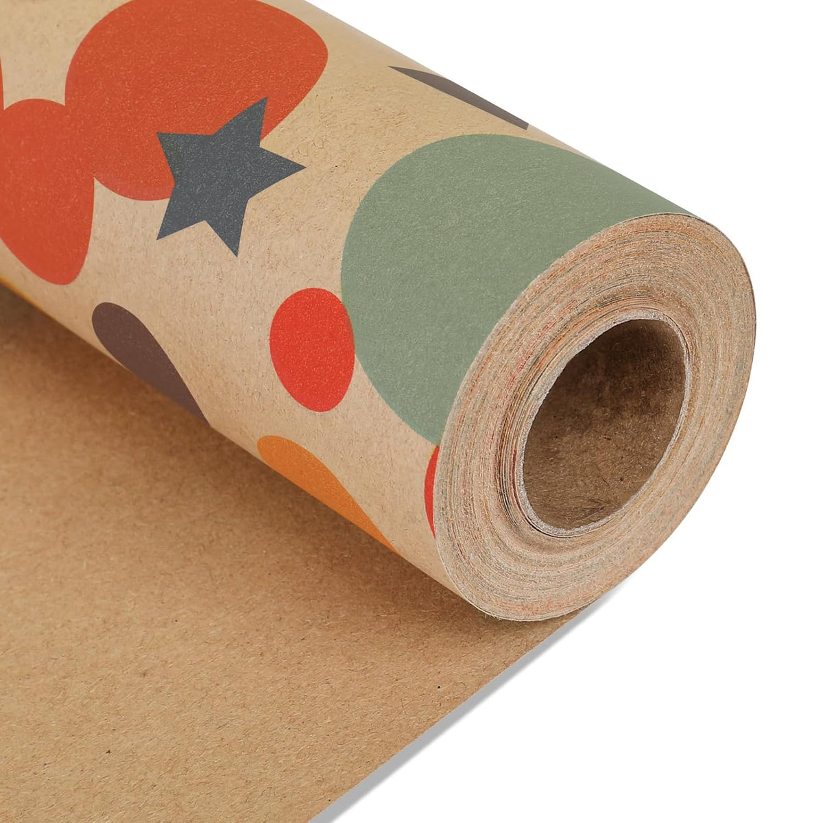 Birthday Wrapping Paper,Gift Wrapping Paper Roll,Kraft Wrapping Paper-17 Inch X 32.8 Feet Per Roll,Colorful Dots Pattern For Boys Girls, Perfect For Birthday Party, Baby Shower