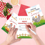 36 Pack Chicken Valentines Day Cards For School Exchange, 6 Cute Chickens Designs Happy Valentine’S Day Cards With Envelopes For Kids Teens, 3.5X5In Mini Size