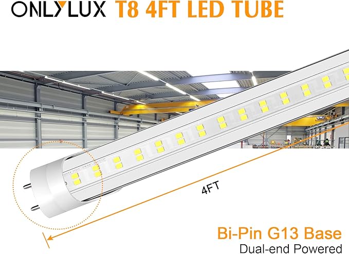 24 Pack 4FT LED T8 T10 T12 Tube Lights 28W 4000LM 5000K Dual End Ballast Bypass Bulbs