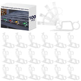 100 Pcs Christmas Multi-Directional Gutter Light Clips Plastic Shingle Roof Clips With Four Locking Positions Fits C7 C9, Icicle, Rope Miniature String Light For Christmas Outdoor Decor