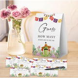 How Many Kisses Bridal Shower Game (1 Sign + 50 Cards), Fiesta Cactus Bridal Shower Games, Mexican Bachelorette Guessing Game, Taco Party Games -Ghmk03