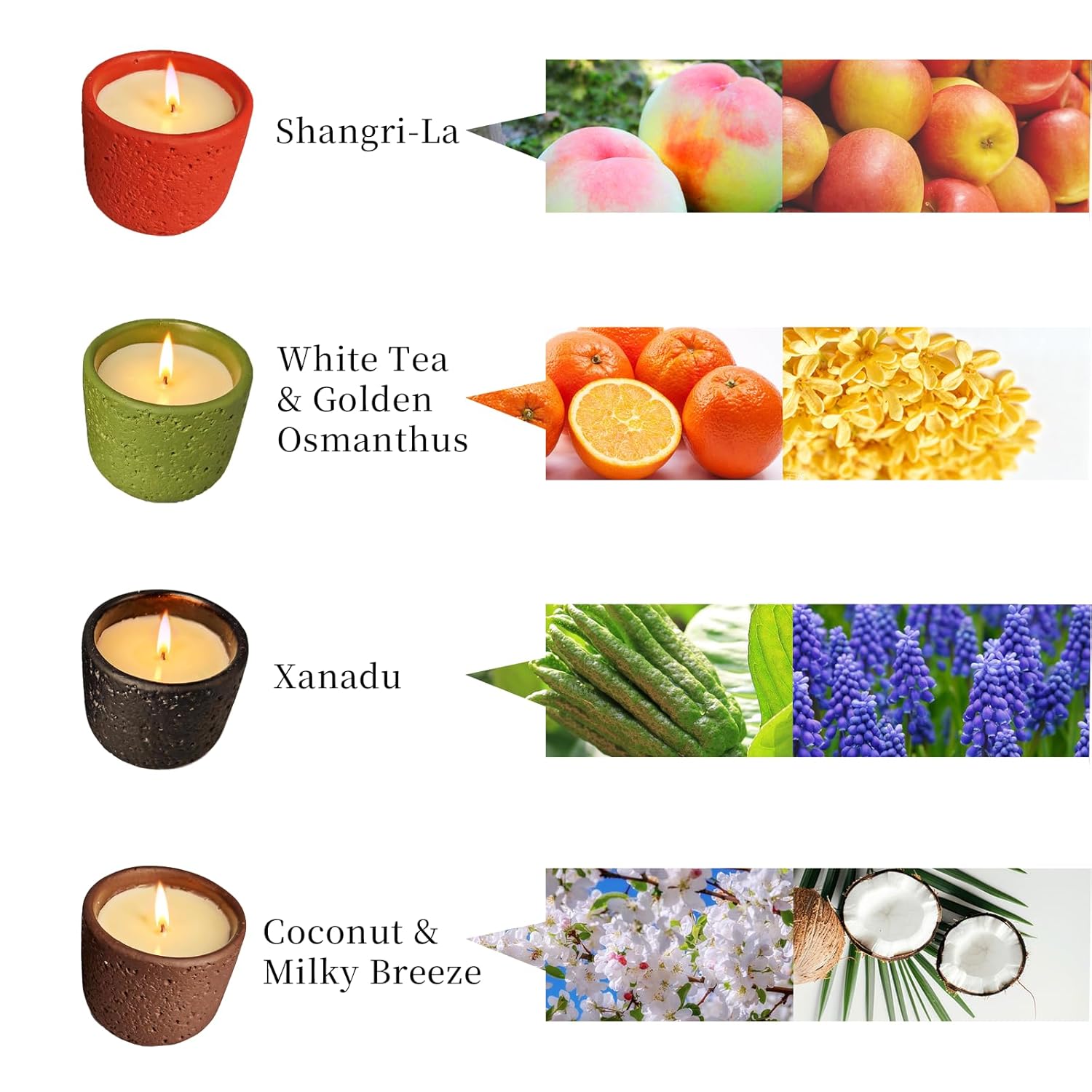 Ikeda Scented Candles For Home, 4 Pack Aromatherapy Candles Gifts For Women, Birthday Valentine Christmas Mother'S Day,11.2 Oz-80 Hour Colorful Ceramic Soy Candles Of Bergamot,Coconut,Peach,Orange