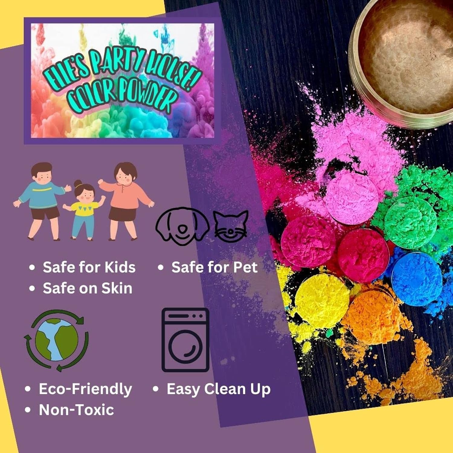- Holi Powder, 10 Pack X 100 Grams Each, Multi-Color, Holi Color Powder For Color Run Chalk Paint Gender Reveal Festival Diwali Rangoli