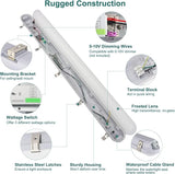 4 Pack 4FT LED Vapor Tight Lights 40W 32W 24W Adjustable 4800LM 5000K Dimmable Fixtures