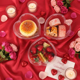 12 Pack Valentines Heart Shaped Food Storage Containers With Lid 16.9Oz Clear Plastic Cake Fruit Dessert Storage Box Containers Tray For Valentines Day Bakery Wedding Party Favor Packaging