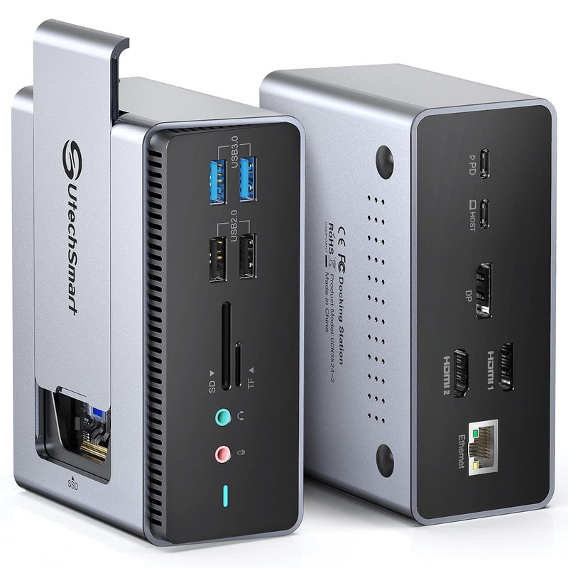 Docking Station, 15 In 1 Full Quadruple Display Usb C Docking Station,Compatib