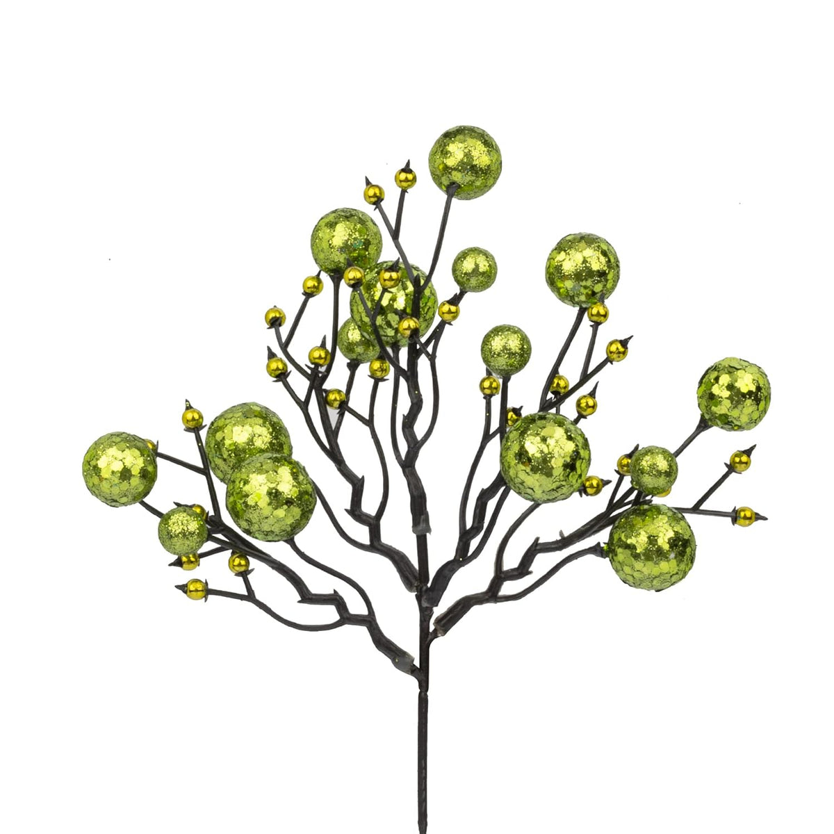 Store Light Green Glittered Berry Picks For Christmas Decorations Pack Of 9 Artificial Berries Ornaments Floral Stems