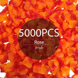 0.9Lb Sunset Red Rose Petals For Wedding,5000 Pcs Fake Silk Rose Petals,Artificial Flower Pedals For Romantic Night For Her Set,2.3''Faux Flower Pedals For Valentine'S Day Decorations