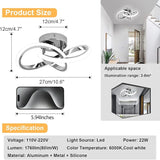 Modern Acrylic LED Ceiling Light 6000K Curved Flush Mount Hallway Fixture