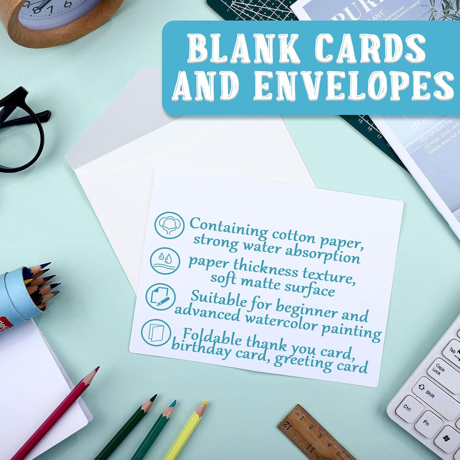 100 Sets Blank Watercolor Cards And Envelopes 4 X 6 Inch Christmas Cardstock Watercolor Postcard For Kid Art Painting Invitation Thank You Note