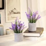 Artificial Lavender Plant In Pots - Faux Lavender Flowers Decor – Fake Flowers Purple Decor Plant Potted Bathroom Bedroom Kitchen Farmhouse Home 2 Pack