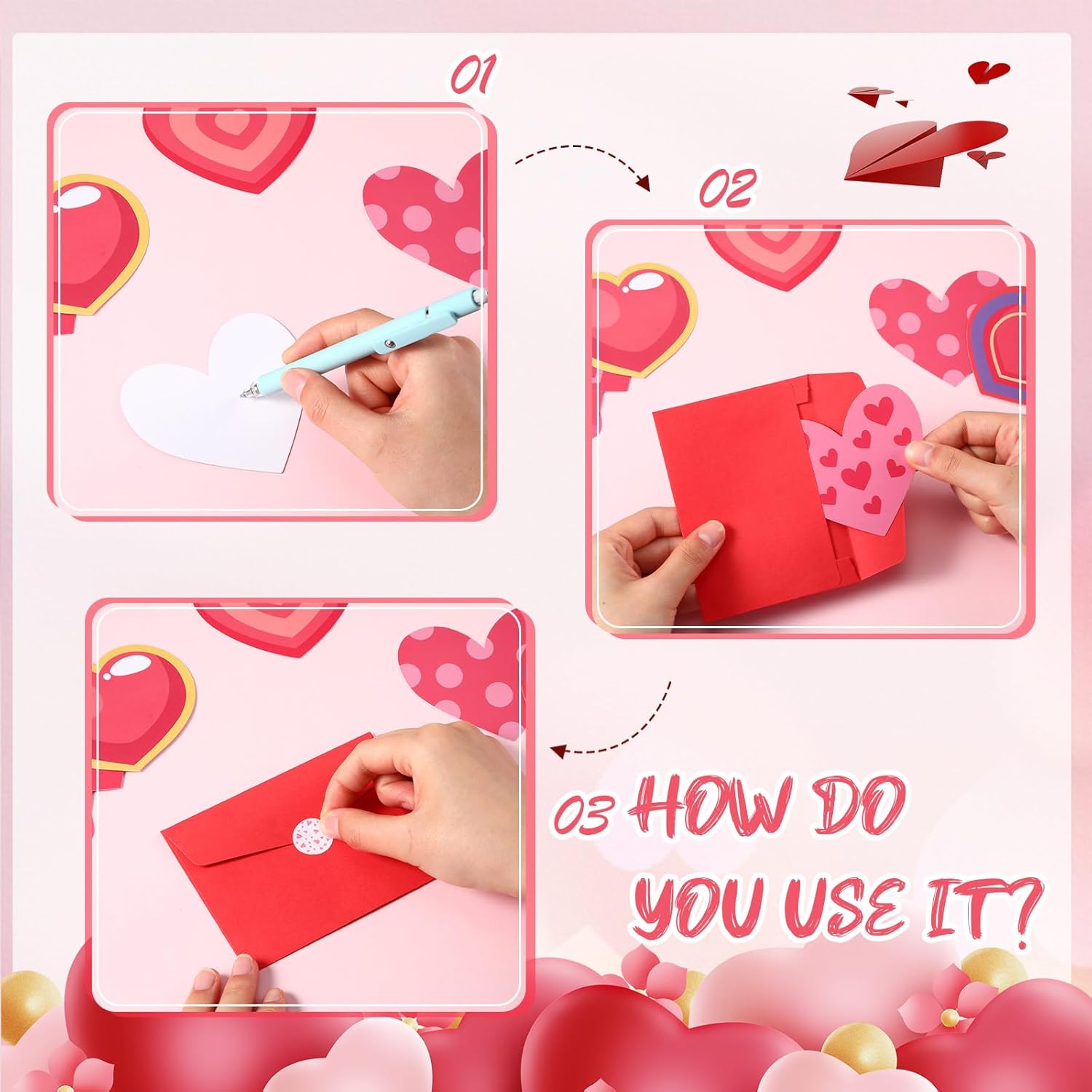 120 Sets Blank Valentine Cards Bulk With Envelopes Red Pink Heart Shaped Cutout Diy Greeting Cards For Valentine'S Day And Anniversary, 8 Colors, 3.54 X 3.54 Inches