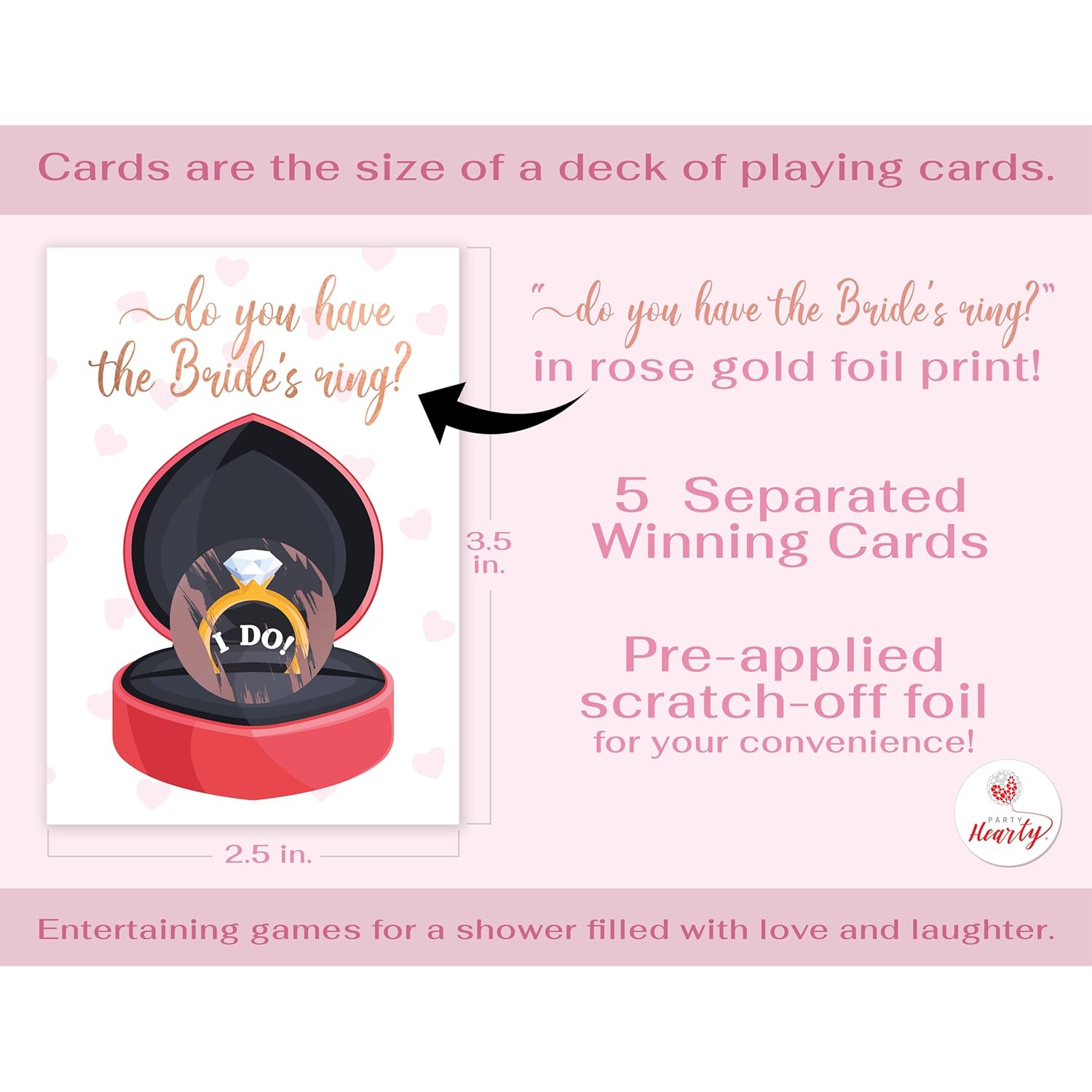 Bridal Shower Games 40 Raffle Cards, Do You Have The Bride’S Ring Funny Emoji Scratch Off Lottery Tickets, 5 Winners, Wedding Shower, Engagement Or Bachelorette Party, Rose Gold Foil