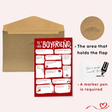 Valentines Day Card For Boyfriend - Anniversary, Birthday, Valentines Day Gifts For Boyfriend Him - Valentines Gifts For Him - Single 5.3''X 8'' Funny Romantic Love Greeting Folded Card With Envelope