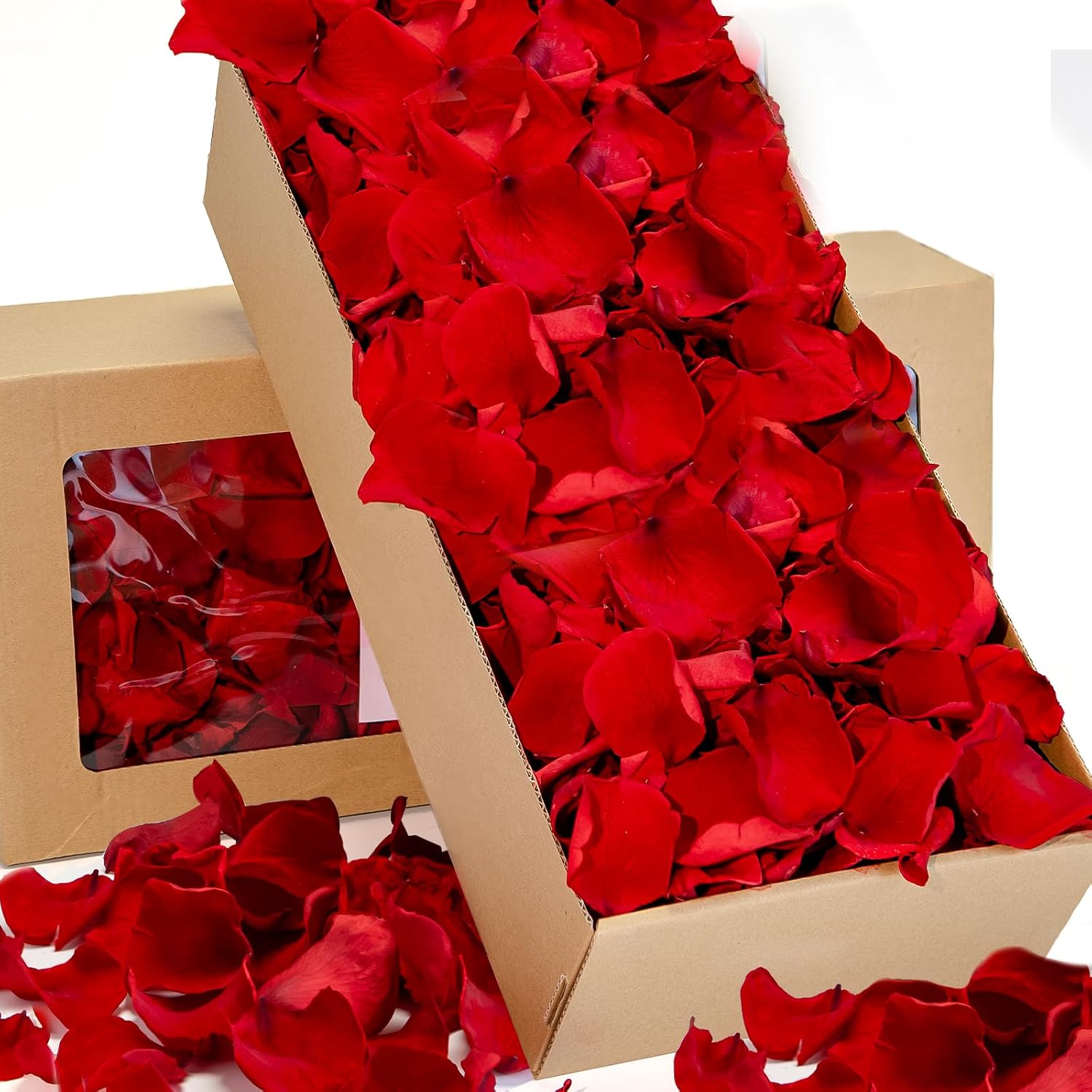 1000+Pcs Real Red Rose Petals, 8.5Oz Dried Flower Confetti Petals For Wedding Flower Girl To Throw At Wedding Party, Romantic Night Bridal Shower Valentine'S Day Decor