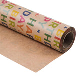 Kraft Birthday Wrapping Paper - Mini Roll - 17 Inches X 33 Feet - For Boys Girls Kids - Colorful Happy Birthday Pattern Great For Teen, Party, Baby Shower