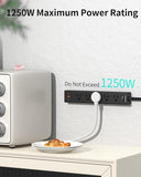 Surge Protector Power Strip 6FT Flat Plug Extension Cord with 5 Outlets 4 USB Ports 2 USB C 1700J