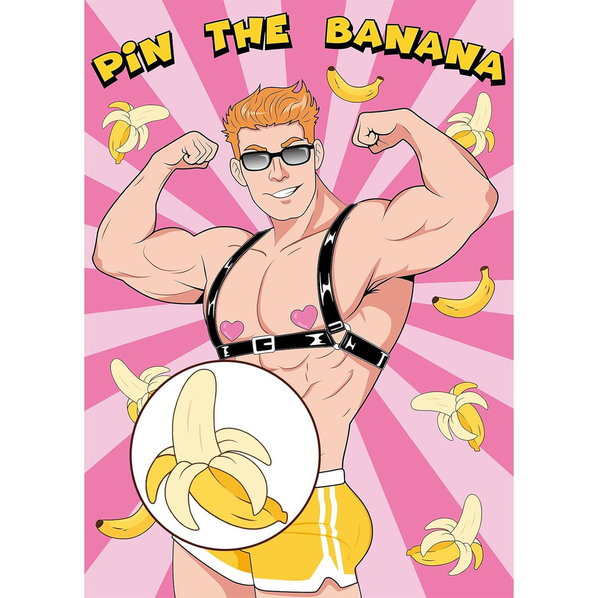 Bachelorette Party Games Pin The Banana On The Hunk Game Funny Bachelorette Party Games With 36 Stickers For Adult Bridal Shower Engagement Bachelorette Party Game Supplies