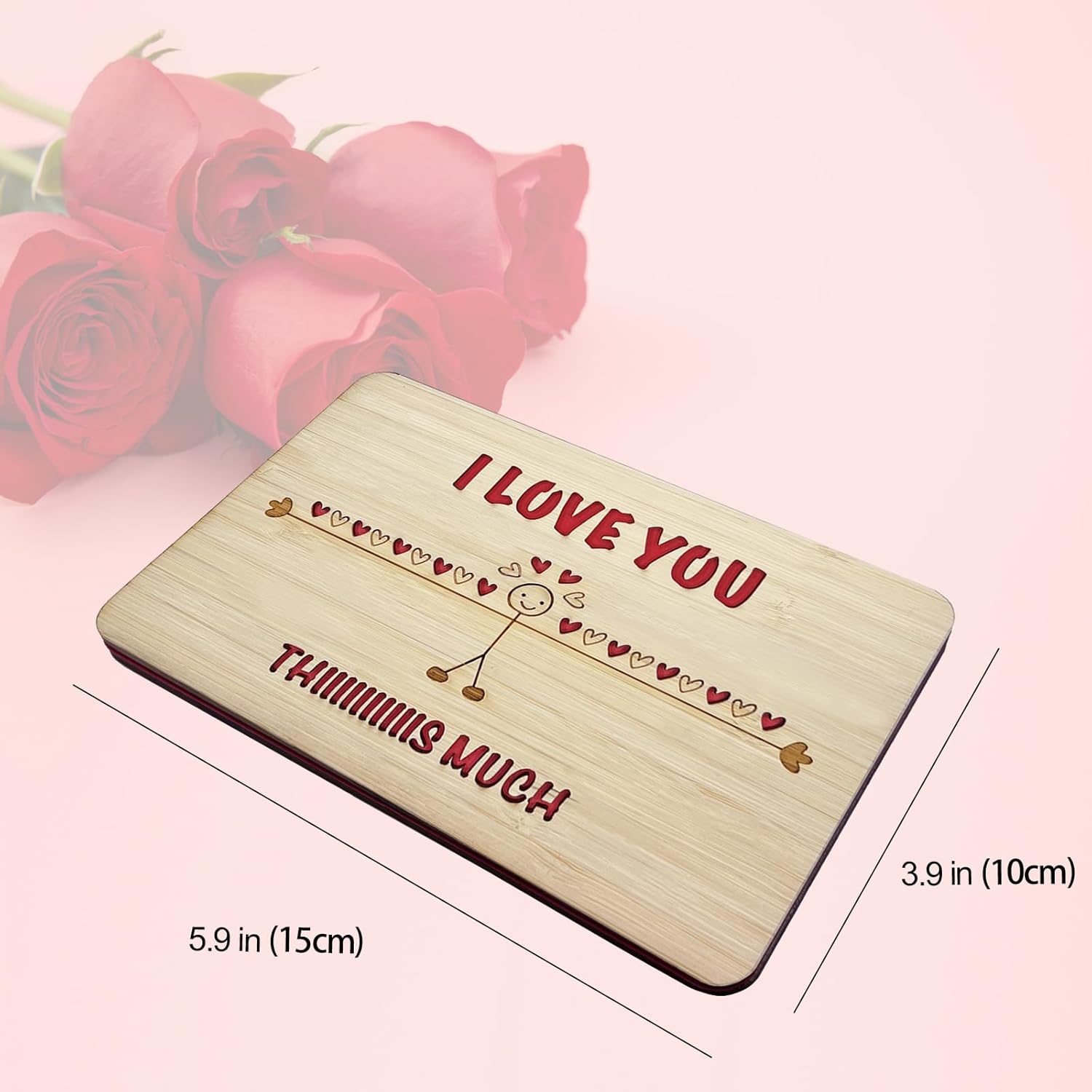 Valentines Day Card,Handmade Sustainable Wood Love Cards,Anniversary Cards For Wife, Husband, Girlfriend,Boyfriend,Wooden Memorable Valentines Gifts For Her, Him