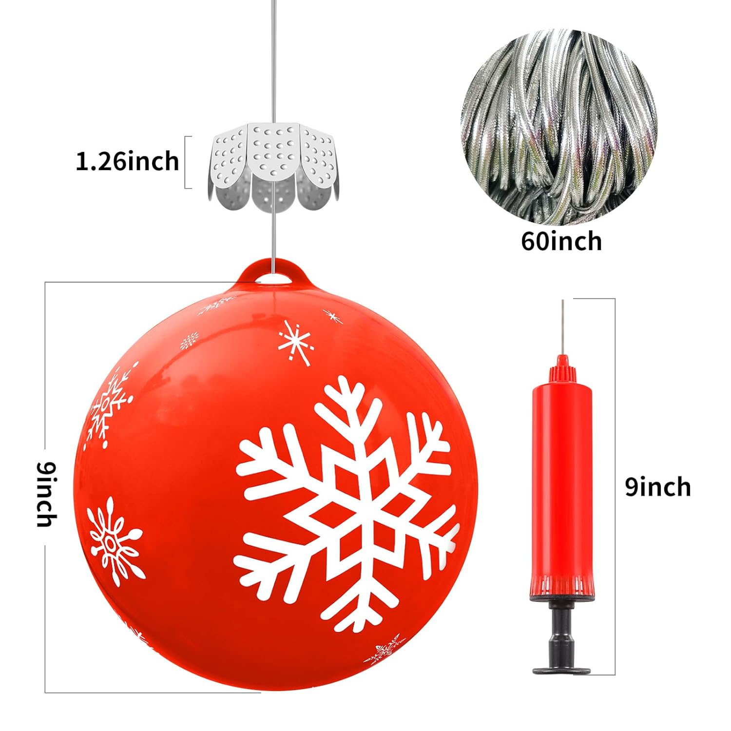 12 Pcs Outdoor Christmas Decorations, Large Inflatable Balls For Yards, Lawns, Porches, Gardens, Front Doors Or Windows