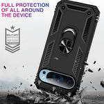 Pixel 9/9 Pro Case, Screen Protector, Rugged, Shockproof, Kickstand, Black