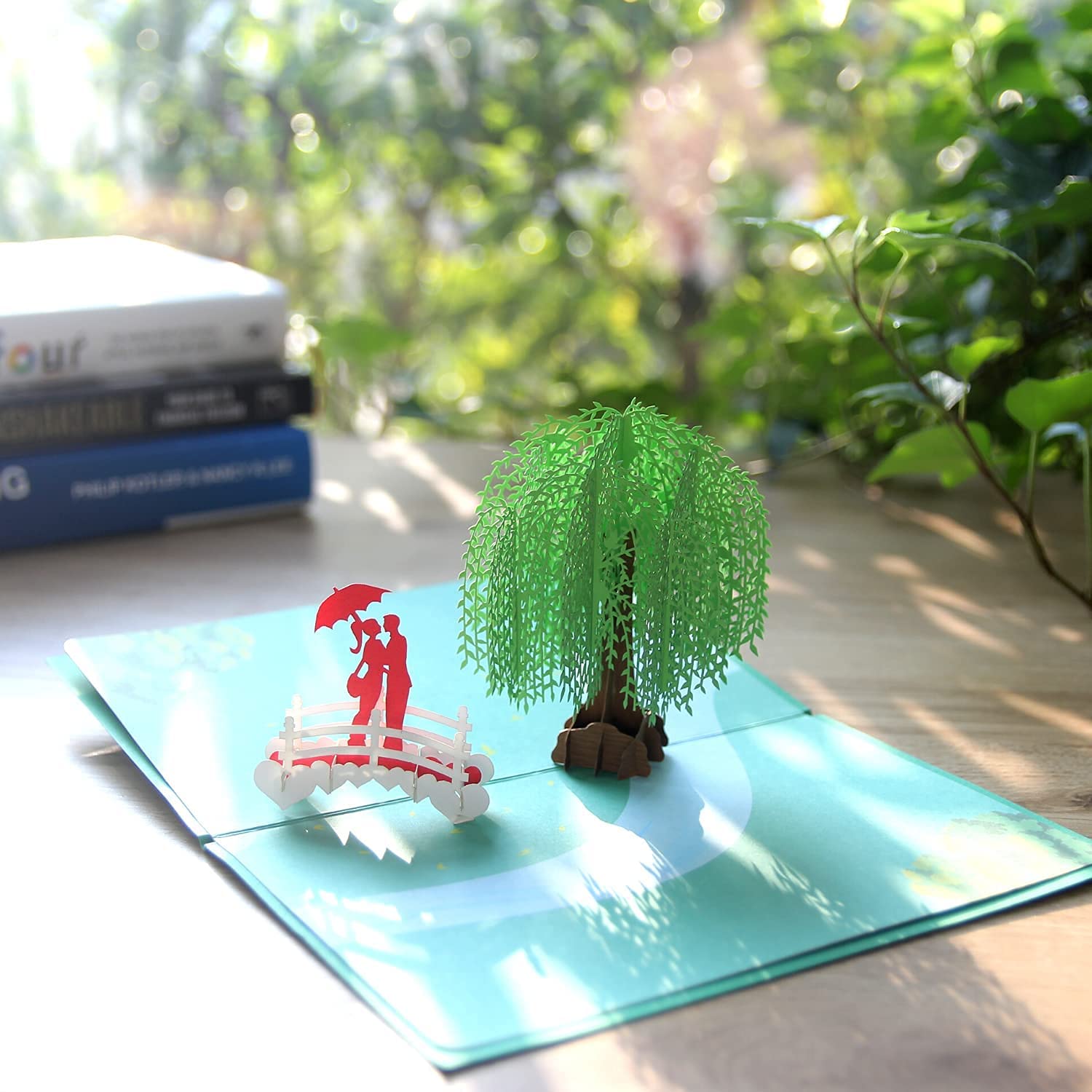 3D Pop Up Card Romantic Willow Tree Design For Valentine'S Day, Anniversary, Wedding - Unique Love Greeting Card For Wife, Her - With Blank Envelope (4.6"X7")