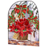 Boston International Santoro Swing 3D Pop-Up Christmas Card, Poinsettia, 6 x 8 Inches, Poinsettia