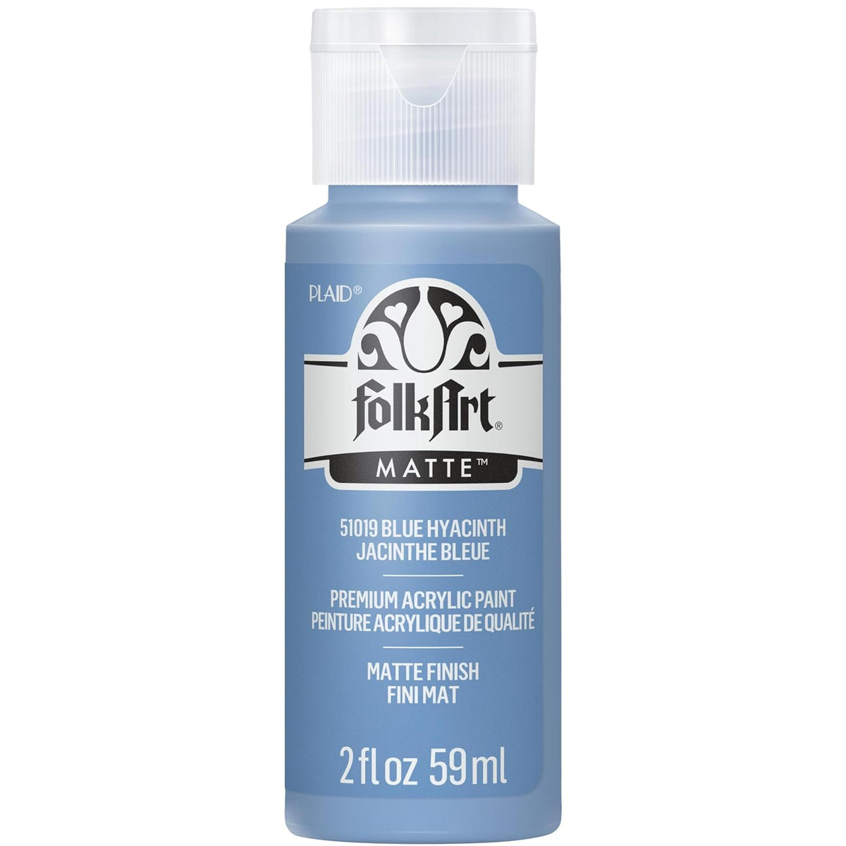FolkArt Acrylic Craft Paint, Blue Hyacinth 2 fl oz Premium Matte Finish Paint, Perfect For Easy To Apply DIY Arts And Crafts, 51019