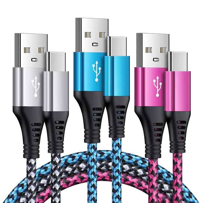 Samsung Type C Charger Cable 3Pack Nylon Braided Usb A To Usb C Cable 6Ft Andr