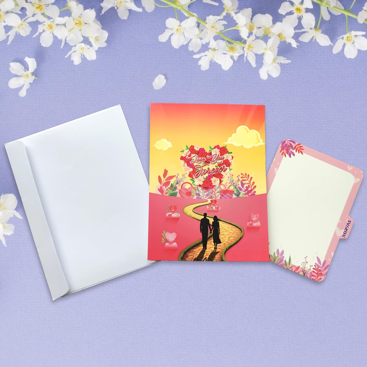 Anniversary Card – Journey Of Love 3D Pop-Up Card, Romantic Couple With Heart | Wedding, Valentines Day Card For Wife, Husband, Her, Him | Mother’S Day Card For Wife, 6"X8"