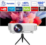 Mini Projector w/ Tripod, Portable, 1080P, Compatible with TV Stick, Phone