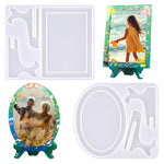 Resin Mold For Photo Frame, Picture Frame Silicone Molds With Stand Holder, Rectangle & Oval Frame Molds For Resin Casting, Diy Personalized Photo Frame For Handmade Gifts Home Decor(2 Set)
