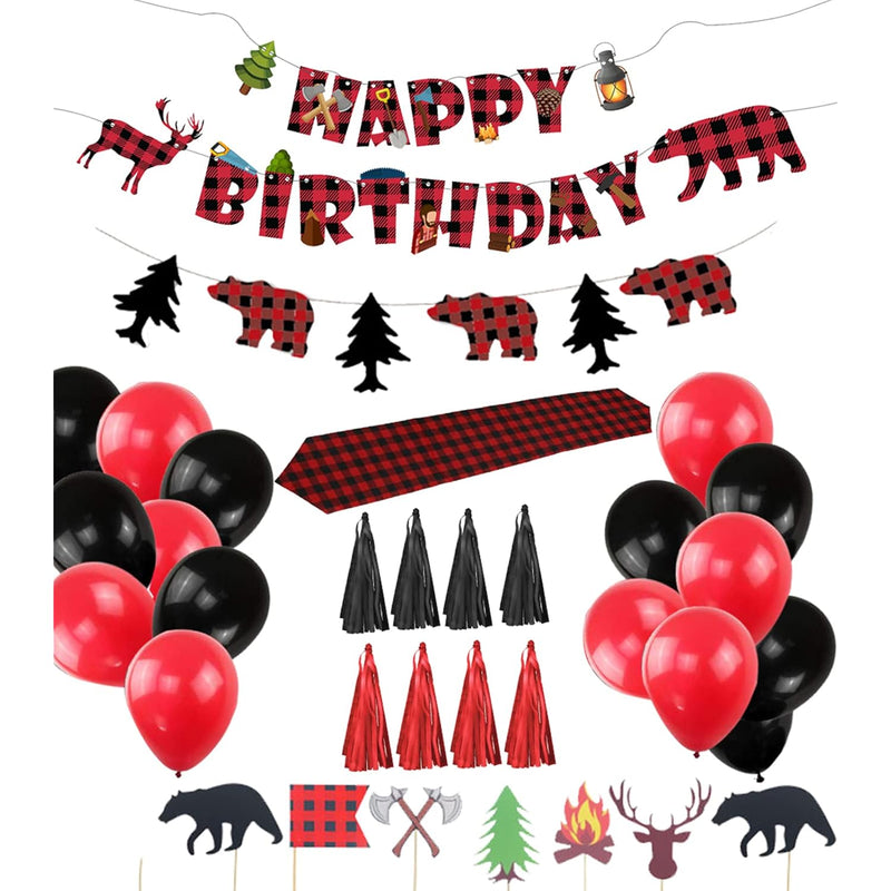 Lumberjack Party Supplies Birthday Party Decorations And Favors Set Fo