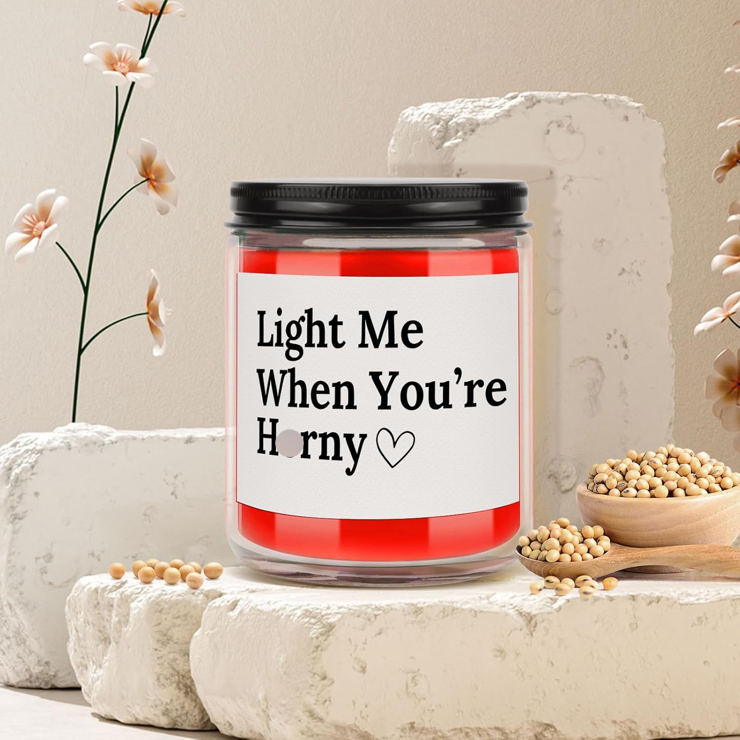Naughty Gifts For Him/Her Funny Gifts For Boyfriend Husband Couples 7Oz Violet Scented Candle Anniversary Engagement Gifts (Candle-You Are H*Rny)