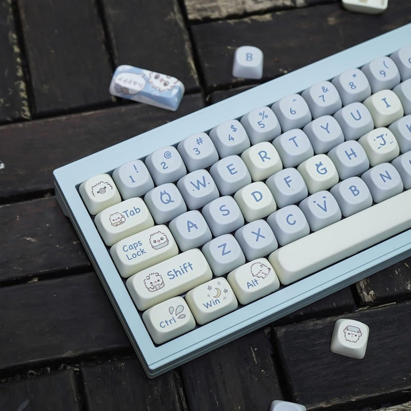 144 Keys Pbt Keycaps Moa Profile Custom Alice Rabbit Keycap Set With 7U Spaceb