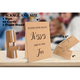 Gu... How Many Kisses Are In The Jar Game-1 Standing Sign And 50 Guessing Cards, Kraft Bridal Shower Games, Baby Shower Sign, Baby Shower Favors And Weddings Party Decoration-22