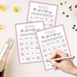 Find The Guest Bingo - Birthday Party Games Set, Girls Night & Sleepover Slumber Party Supplies - 20 Game Cards For Teens, Adults & Daughters - Y004