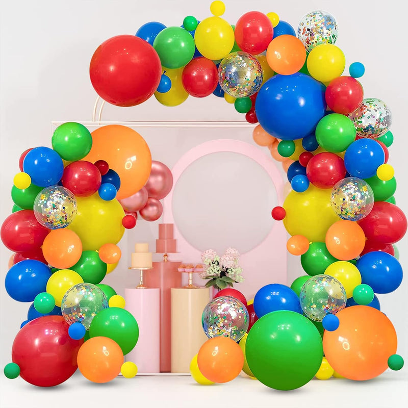 Fiesta Balloons Garland Arch Kit,117Pcs Rianbow Confetti Balloons In 4