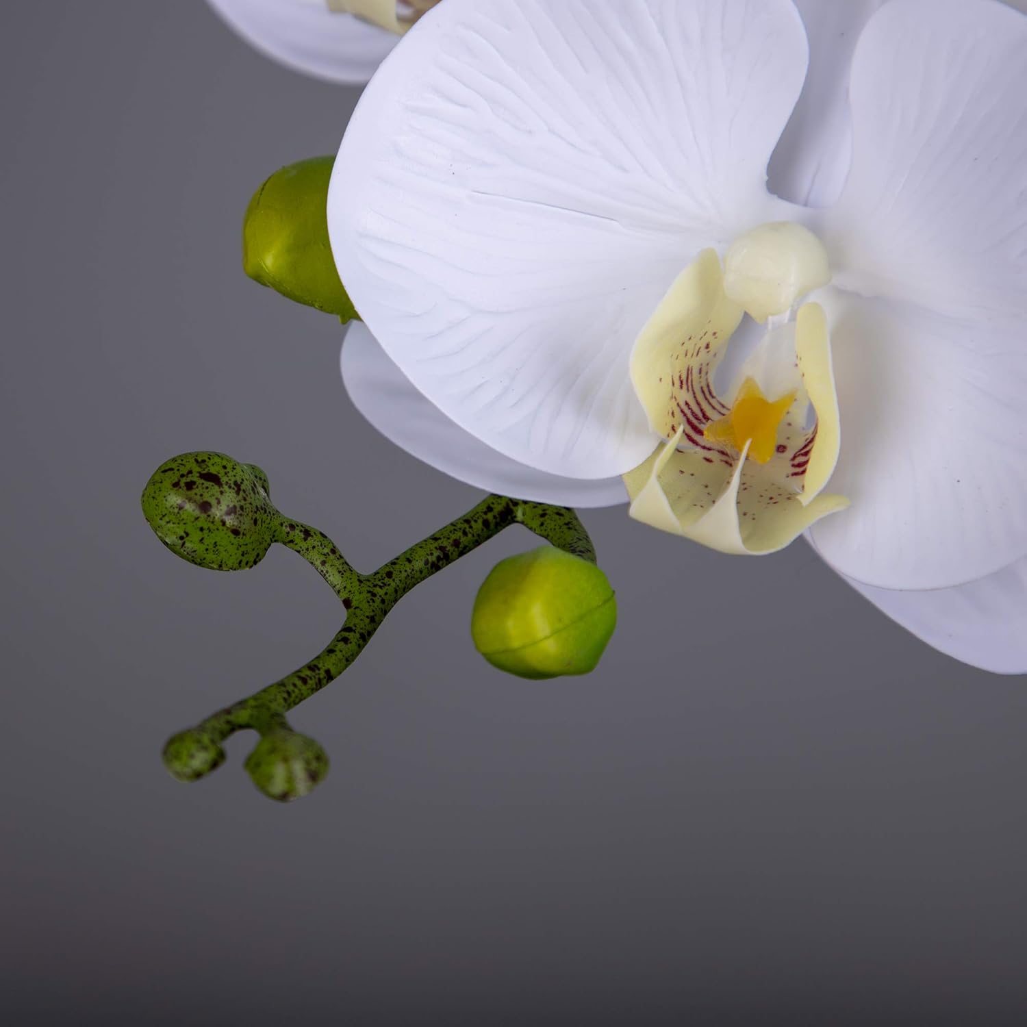 Orchid Stems Artificial Flowers Real Touch Latex Faux Phalaenopsis Branches 9 Large Blooms 38 Inches 2Pcs White