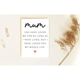 Happy Mothers Day Card For Mum - Poem Mothers Day Card - Card For Mum - Mothers Day Card - Greeting Card - I Love Mum Card - Happy Birthday Mom Card - Anniversary Card - Mum Card