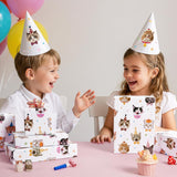 Cat Birthday Wrapping Paper - 6 Sheets 19.7” X 27.5” White Cat Gift Wrapping Paper For Kids Birthday Party Gift Packing Supply Funny Cute Theme Decor Favor