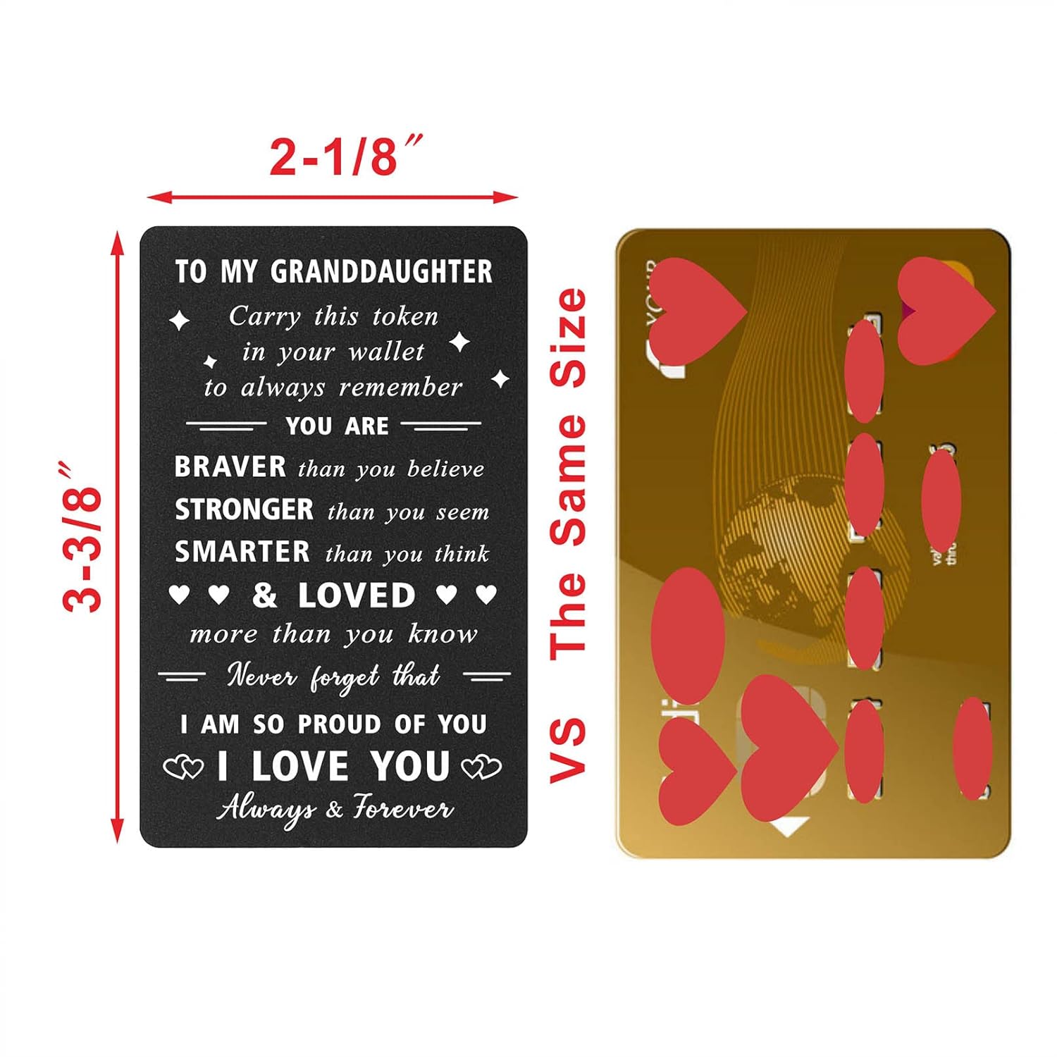 Love Granddaughter Christmas Card - So Proud Of You Granddaughter Birthday Cards - Teen Girls Gifts For Graduation, Wallet Card