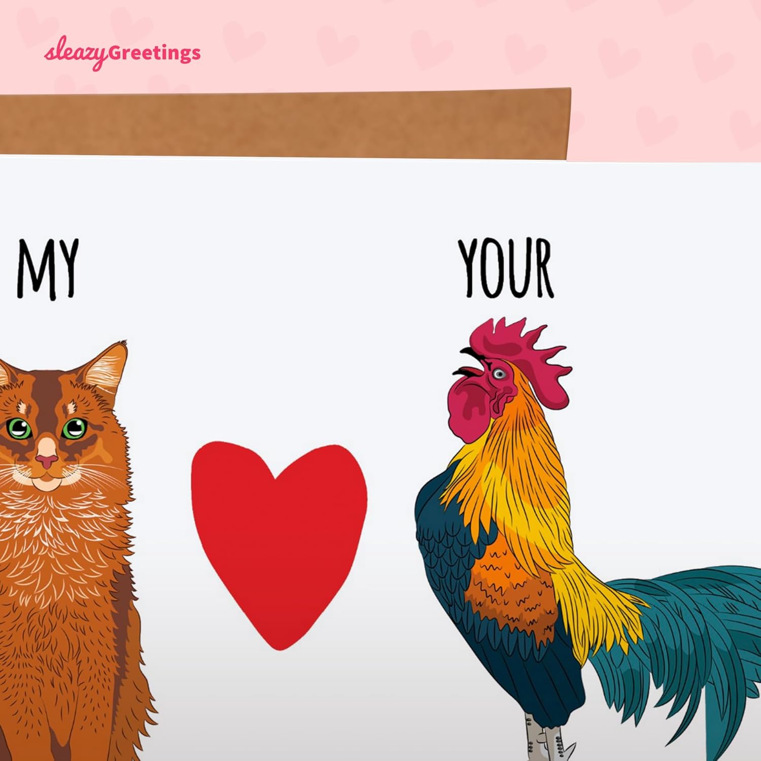 Funny Anniversary Card For Husband Boyfriend | Dirty Birthday Card For Men | Naughty Valentine'S Day Card For Him | My Cat Loves Your Rooster Card