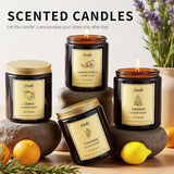 4 Pack 28Oz Scented Candles, Soy Wax Jar Candles, Coconut Vanilla, Cedar, Lemon, Lavender, Scented Candles For Home, Fall Candles For Women, Men, Candle Gift Set