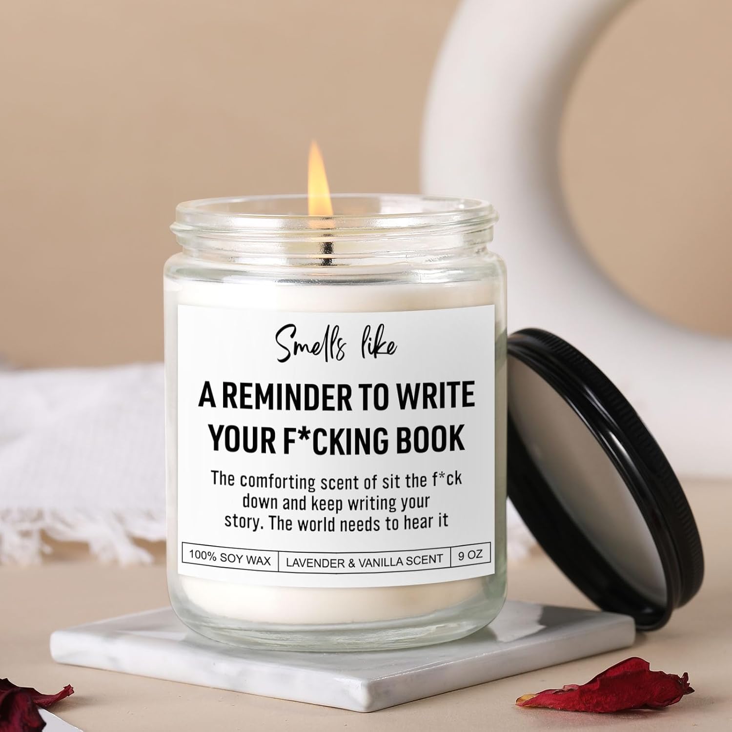 Book Candle, Creative, Cool Gifts For Writers, Authors, Author, Writer Gifts For Women, Men, Writing, Literary Presents For Aspiring Writers, Literature Lovers, Novelists, Journalists, Poets