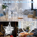 12 Pack Cool White Fairy Lights Battery Operated 7FT 20 LED Silver Wire String Lights Waterproof Firefly Lights for Mason Jars DIY Wedding Party Bedroom Centerpiece Table Decor