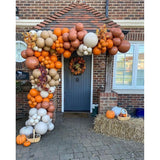 138pcs Fall Balloon Garland Arch Kit Double Stuffed Burnt Orange Terracotta Balloons