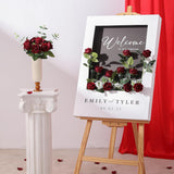12Pcs Artificial Flowers Fake Roses, Realistic Velvet Long Stem Red Roses Bouquet For Wedding Centerpiece Home Decor Party & Valentines (Wine)